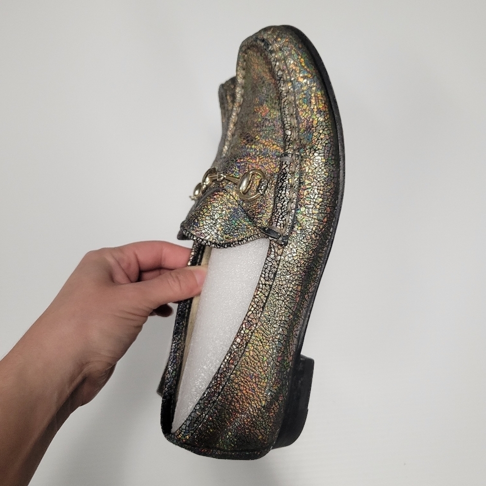 Gucci 60th Anniversary 1953 Holographic Tan Leather Horsebit Loafers 36.5 6.5 - Picture 4 of 9